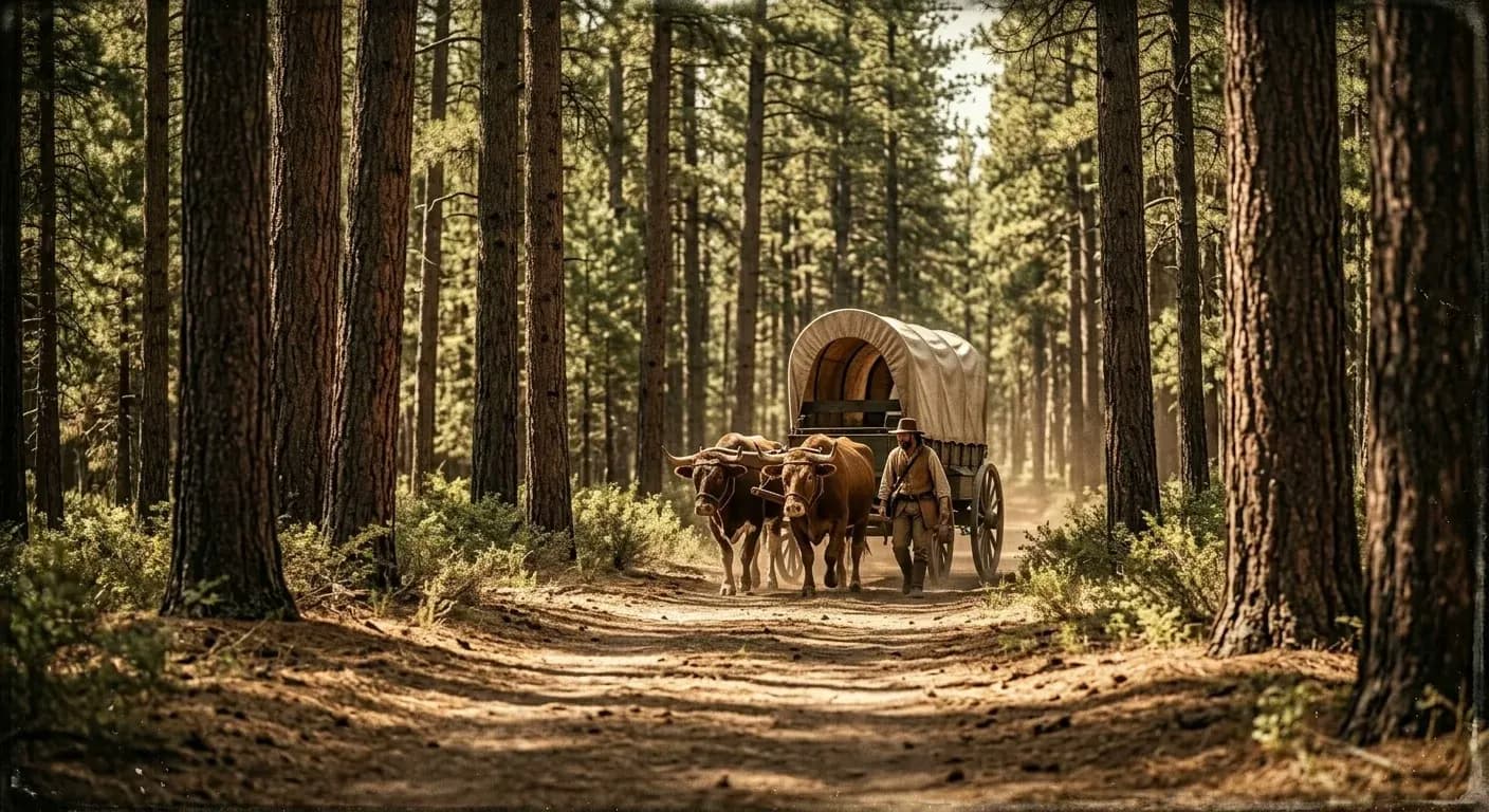 A forest trail with dappled light and steady footing